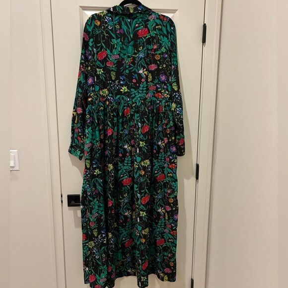 PRETTYLITTLETHING Long Sleeve Floral Maxi Dress Black Women’s Size 10 - Picture 4 of 8